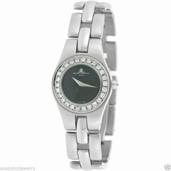 BAUME & MERCIER Swiss Made Her Stainless Steel w/ Diamond Bezel Watch PRE-OWNED