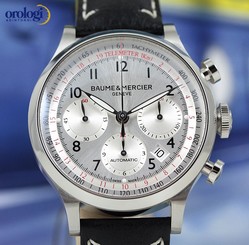 NIB! Baume & Mercier Capeland 42mm Chronograph Steel Mens Watch Silver Dial 683498402954