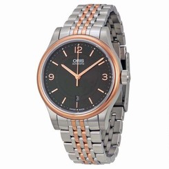 New ORIS Classic Date Black Dial Two-tone Men's Watch 01 733 7594 4334RS