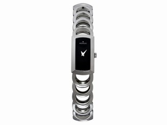 New Women's Movado Rondiro Black Dial Silver Tone Stainless Steel Watch 0605964