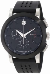 New Movado Museum Chronograph Black Rubber Strap Mens Sport Watch 0606545 722631418473