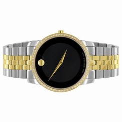 Diamond Movado Mens Watch Museum Gold / Silver 2 Tone Designer Party Wear Sale