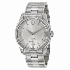 New! Movado Men's LX Silver Dial Stainless Steel Bracelet Watch 0606627