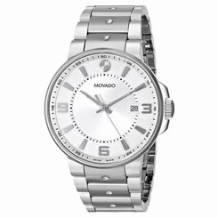 New! Movado SE Pilot Silver Dial Stainless Steel Men's Quartz Watch 0606762