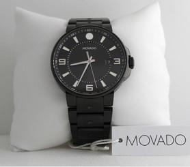 New! Movado Men's SE Pilot Black Dial Black PVD Steel Bracelet Watch 0606809
