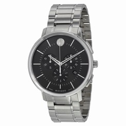 New Movado TC Black Soleil Dial Chronograph Stainless Steel Men's Watch 0606886