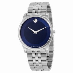 New Movado Museum Stainless Steel Blue Dial Mens Stainless Steel Watch 0606982