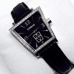 UNIQUE TRAPEZE CORUM BOUTIQUE, LADIES WATCH, STAINLESS w/ DIAMOND BEZEL