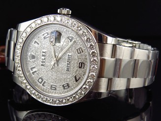 Custom Mens New 41 MM 116300 Rolex Date Just II 2 With Genuine Diamonds 7 Ct 845960034548