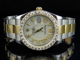 Brand New Mens 41 MM 116333 Rolex Date Just II Two Tone Diamond Watch 6.9 Ct 845960002370