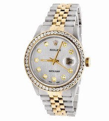 Rolex Datejust 2 Tone 18k Gold 36MM Steel Jubilee Band Diamond Watch 3.5 C