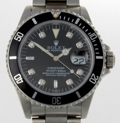 AUTHENTIC ROLEX SUBMARINER 16610 BLACK DIAMOND DIAL