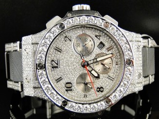 Mens brand new Hublot Big Bang 44mm evolution ceramic band diamond watch 15.95