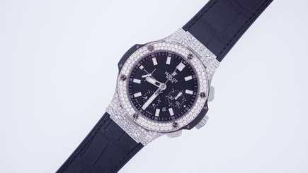 7 Ct White Diamond on Brand New Hublot Big Bang 44mm Watch Evolution Video ASAAR
