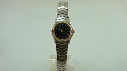 Authentic EBEL 1911 Gray Color Dial 18K/Steel Quartz Ladies Watch