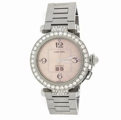 Pasha de Cartier 2475 Automatic Stainless Steel Watch 3.00CT. DIAMOND BEZEL