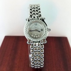 CHOPARD: "Happy Sport" Stainless, Gold, and Diamond Quartz Watch New
