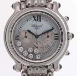 CHOPARD 28/8267-23 HAPPY SPORT STAINLESS STEEL 7 DIAMOND MOP DIAL W/ PAPERS