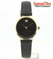 Movado 36.2180.305 14K Yellow Gold Black Alligator Strap Zenith Women's Watch