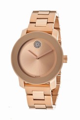 New Movado Bold Rose Gold-Tone Stainless Steel 38mm Unisex Watch 3600086