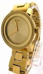 Movado Bold Yellow Gold-Tone Stainless Women's Diamond Watch 3600150
