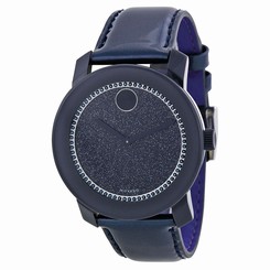 New Movado Bold 3600229 Navy Dial Navy Leather Strap Women's Watch