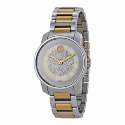 New! Movado Bold Silver Dial Two-tone Stainless Steel Women's Watch 3600256