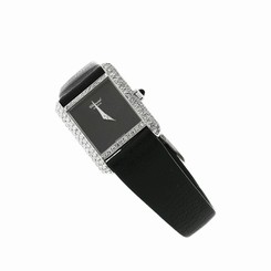 Rare Vintage Chopard 18k White Gold 1.00ct Diamond Tank Ladies Watch