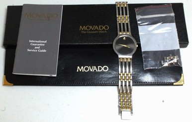 Men's Movado Swiss Quartz Esperanza Silver & Gold TN Two-Tone Watch 84.19.861.1