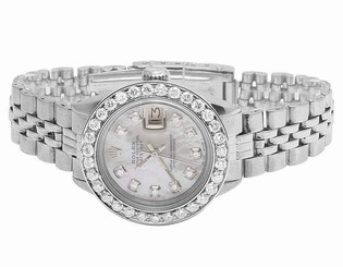 Ladies Stainless Steel 26MM Rolex Datejust Jubilee Bracelet Diamond Watch 2.5 Ct