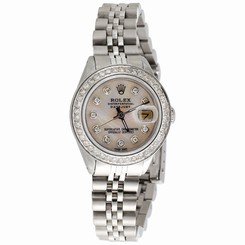 Ladies Stainless Steel Rolex Datejust Jubliee Diamond Watch White MOP Dial 1.5Ct