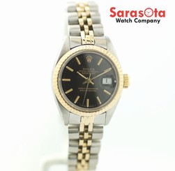 Rolex Datejust 6917 Black Dial Two Tone 18K Gold/Steel Automatic Women's Watch