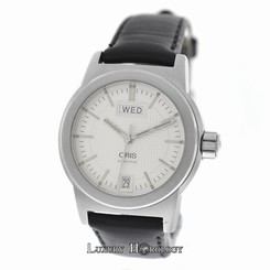 Mens Unisex Oris 7501 Big Crown Day Date Stainless Steel 34MM Automatic Watch