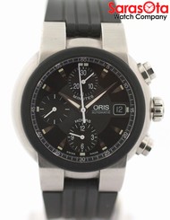 Oris TT1 7521-44 Stainless Steel Chronograph Black Rubber Automatic Men's Watch