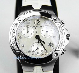 MOVADO SWISS DIAMOND CHRONOGRAPH QUARTZ WATCH 84C51892 ALLIGATOR NEW BOX $3850 1