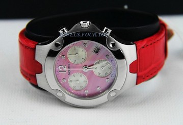 MOVADO SWISS CHRONOGRAPH QUARTZ WATCH 84C51892 CORAL ALLIGATOR NEW BOX $1950 3