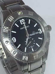 Movado Finlandia Vodka 84-N2-1890 Black Dial Stainless Steel Men's Watch (D115)