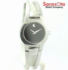 Movado 84-E4-1842 Black Dial Stainless Steel Bangle Swiss Quartz Women's Watch