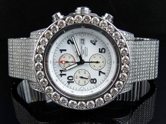 Mens Breitling A13370 Super Avenger XL 53MM Stainless Steel with Diamonds 39.5Ct