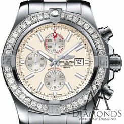  NEW Breitling Super Avenger II (two) 3.20ct. Diamond Watch A1337111/G779 