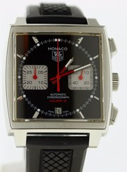 EXLNT COND TAG HEUER MONACO MENS CAW2114 AUTOMATIC CALIBRE 12 BOX+PAPS McQUEEN