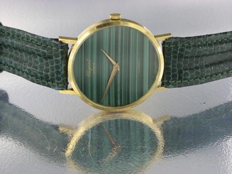 CHOPARD 18K YELLOW GOLD GENTS AUTOMATIC WATCH WITH RARE GREEN MALACHITE DIAL