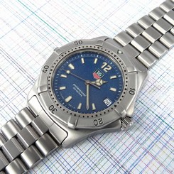 TAG Heuer Men's Classic WK1113 Royal Blue Dial, New Battery No Scratches