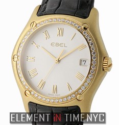 Ebel Classic Wave 18k Yellow Gold Diamond Bezel Silver Dial 8187F44/6235136
