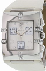 Ladies Omega Constellation SS Chronograph w/ Diamonds