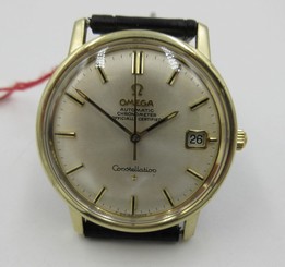Vintage Omega Constellation Men's SS & Gold Plated Automatic Cal 564, Brown Band