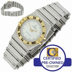 Ladies Omega Constellation 22mm Mini 18K Yellow Gold Steel Two Tone Quartz Watch