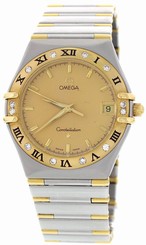 Men's Omega Constellation 18K Yellow Gold & SS with Diamonds 141365