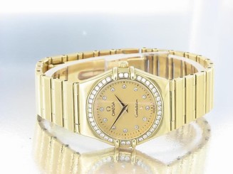 OMEGA CONSTELLATION 18K GOLD LADIES DIAMOND WATCH QUARTZ