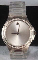 New Men's Authentic Movado Corporate 0606165 0.80ct.apx.custom set Diamond watch